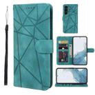 For Samsung Galaxy S23 5G Skin Feel Geometric Lines Leather Phone Case(Green) - 1