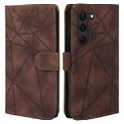 For Samsung Galaxy S23 5G Skin Feel Geometric Lines Leather Phone Case(Brown) - 2