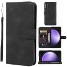 For Samsung Galaxy S23 FE 5G Skin Feel Geometric Lines Leather Phone Case(Black) - 1