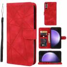 For Samsung Galaxy S23 FE 5G Skin Feel Geometric Lines Leather Phone Case(Red) - 1