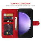 For Samsung Galaxy S23 FE 5G Skin Feel Geometric Lines Leather Phone Case(Red) - 3