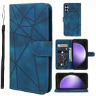 For Samsung Galaxy S23 FE 5G Skin Feel Geometric Lines Leather Phone Case(Blue) - 1