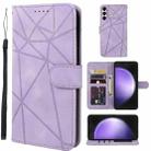 For Samsung Galaxy S23 FE 5G Skin Feel Geometric Lines Leather Phone Case(Purple) - 1