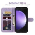 For Samsung Galaxy S23 FE 5G Skin Feel Geometric Lines Leather Phone Case(Purple) - 3