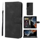 For Samsung Galaxy S23 Ultra 5G Skin Feel Geometric Lines Leather Phone Case(Black) - 1