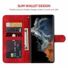 For Samsung Galaxy S23 Ultra 5G Skin Feel Geometric Lines Leather Phone Case(Red) - 3