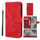 For Samsung Galaxy S24 5G Skin Feel Geometric Lines Leather Phone Case(Red) - 1