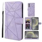 For Samsung Galaxy S24 5G Skin Feel Geometric Lines Leather Phone Case(Purple) - 1