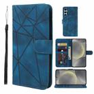 For Samsung Galaxy S24+ 5G Skin Feel Geometric Lines Leather Phone Case(Blue) - 1