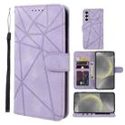 For Samsung Galaxy S24+ 5G Skin Feel Geometric Lines Leather Phone Case(Purple) - 1