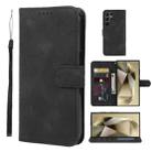 For Samsung Galaxy S24 Ultra 5G Skin Feel Geometric Lines Leather Phone Case(Black) - 1