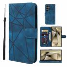 For Samsung Galaxy S24 Ultra 5G Skin Feel Geometric Lines Leather Phone Case(Blue) - 1