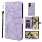 For Samsung Galaxy S24 Ultra 5G Skin Feel Geometric Lines Leather Phone Case(Purple) - 1