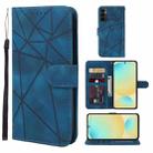 For Samsung Galaxy S24 FE 5G Skin Feel Geometric Lines Leather Phone Case(Blue) - 1