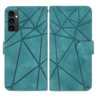 For Samsung Galaxy S24 FE 5G Skin Feel Geometric Lines Leather Phone Case(Green) - 2