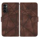 For Samsung Galaxy S24 FE 5G Skin Feel Geometric Lines Leather Phone Case(Brown) - 2