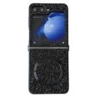 For Samsung Galaxy Z Flip4 Glitter MagSafe PC Phone Case(Black) - 1