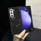 For Samsung Galaxy Z Fold3 Glitter MagSafe PC Phone Case(Black) - 1