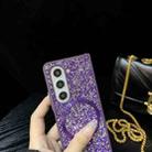 For Samsung Galaxy Z Fold4 Glitter MagSafe PC Phone Case(Purple) - 3