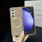 For Samsung Galaxy Z Fold5 Glitter MagSafe PC Phone Case(Gold) - 1