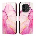 For vivo iQOO Z9 / iQOO Z9 Turbo PT003 Marble Pattern Flip Leather Phone Case(Pink Purple Gold) - 2