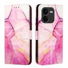 For vivo iQOO Z9x PT003 Marble Pattern Flip Leather Phone Case(Pink Purple Gold) - 2