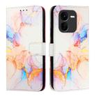 For vivo iQOO Z9x PT003 Marble Pattern Flip Leather Phone Case(Marble White) - 2