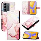 For vivo V27 / V27 Pro 5G Global PT003 Marble Pattern Flip Leather Phone Case(Rose Gold) - 1