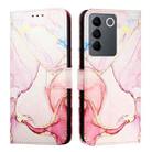 For vivo V27 / V27 Pro 5G Global PT003 Marble Pattern Flip Leather Phone Case(Rose Gold) - 2