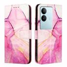 For vivo V29 5G Global / V29 Pro PT003 Marble Pattern Flip Leather Phone Case(Pink Purple Gold) - 2