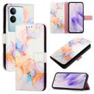 For vivo V29 5G Global / V29 Pro PT003 Marble Pattern Flip Leather Phone Case(Marble White) - 1