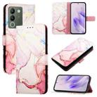 For vivo V29e 5G Global / Y200 5G Global PT003 Marble Pattern Flip Leather Phone Case(Rose Gold) - 1