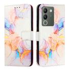 For vivo V29e 5G Global / Y200 5G Global PT003 Marble Pattern Flip Leather Phone Case(Marble White) - 2