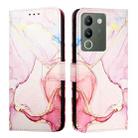 For vivo V30 Lite 5G Global PT003 Marble Pattern Flip Leather Phone Case(Rose Gold) - 2