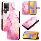 For vivo V30 / V30 Pro 5G Global PT003 Marble Pattern Flip Leather Phone Case(Pink Purple Gold) - 1