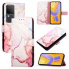 For vivo V30 / V30 Pro 5G Global PT003 Marble Pattern Flip Leather Phone Case(Rose Gold) - 1