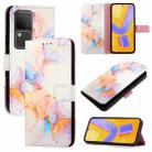 For vivo V30 / V30 Pro 5G Global PT003 Marble Pattern Flip Leather Phone Case(Marble White) - 1