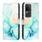 For vivo V30 / V30 Pro 5G Global PT003 Marble Pattern Flip Leather Phone Case(Green) - 2