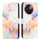 For vivo V30e 5G Global PT003 Marble Pattern Flip Leather Phone Case(Marble White) - 2