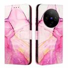 For vivo X100 PT003 Marble Pattern Flip Leather Phone Case(Pink Purple Gold) - 2