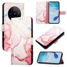 For vivo X100 PT003 Marble Pattern Flip Leather Phone Case(Rose Gold) - 1