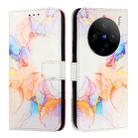 For vivo X100s PT003 Marble Pattern Flip Leather Phone Case(Marble White) - 2