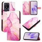 For vivo Y02A / Y02 / Y11 2023 / Y02t PT003 Marble Pattern Flip Leather Phone Case(Pink Purple Gold) - 1