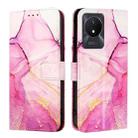 For vivo Y02A / Y02 / Y11 2023 / Y02t PT003 Marble Pattern Flip Leather Phone Case(Pink Purple Gold) - 2