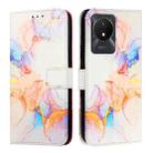 For vivo Y02A / Y02 / Y11 2023 / Y02t PT003 Marble Pattern Flip Leather Phone Case(Marble White) - 2