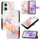 For vivo Y03 4G Global PT003 Marble Pattern Flip Leather Phone Case(Marble White) - 1
