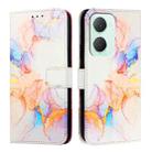 For vivo Y03 4G Global PT003 Marble Pattern Flip Leather Phone Case(Marble White) - 2
