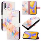 For vivo Y19 / U3 / Y5s / Z5i / U20 PT003 Marble Pattern Flip Leather Phone Case(Marble White) - 1