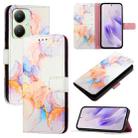 For vivo Y27 4G Global PT003 Marble Pattern Flip Leather Phone Case(Marble White) - 1