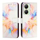 For vivo Y27 4G Global PT003 Marble Pattern Flip Leather Phone Case(Marble White) - 2